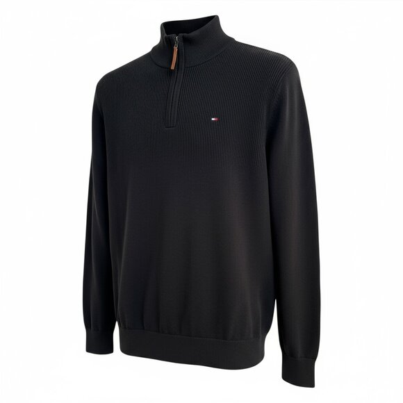 Men's Tommy Hilfiger Combed-Cotton Quarter-Zip Sweater Size XL - Picture 2 of 2